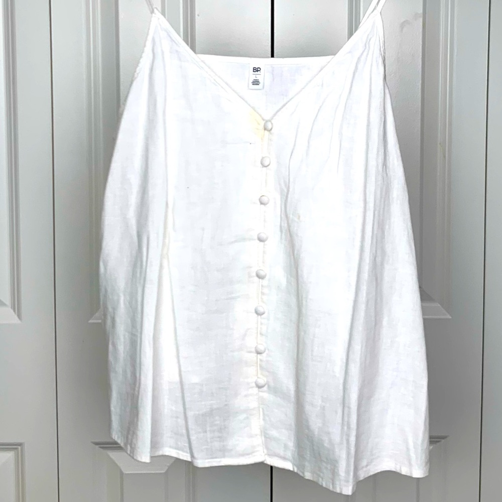BRASS PLUMB LINEN Button Up White Cami